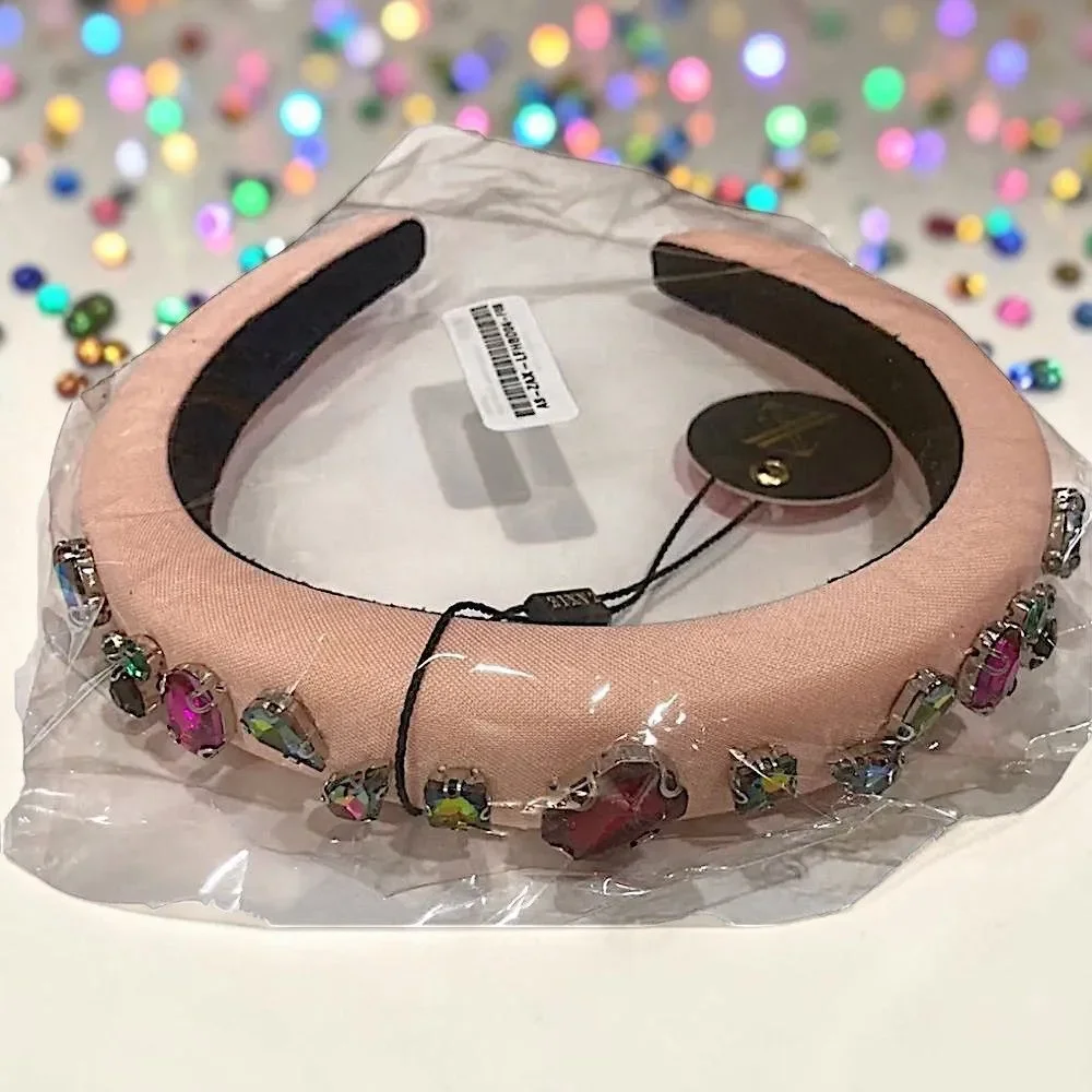 ZAXIE by Stefanie Taylor - Padded Jewel Headband - Pink MSRP $48